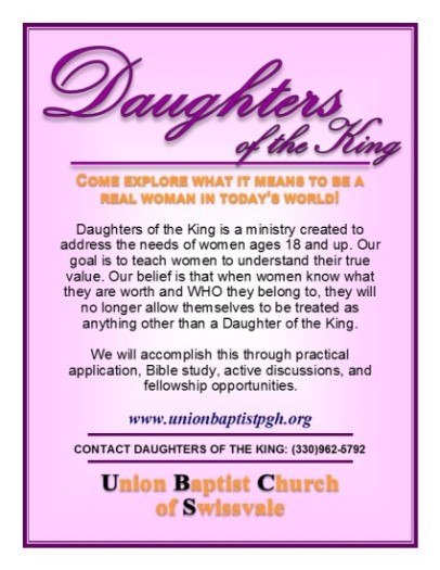 Daughters of the King Dual Sided Postcard revised 07-03-2014