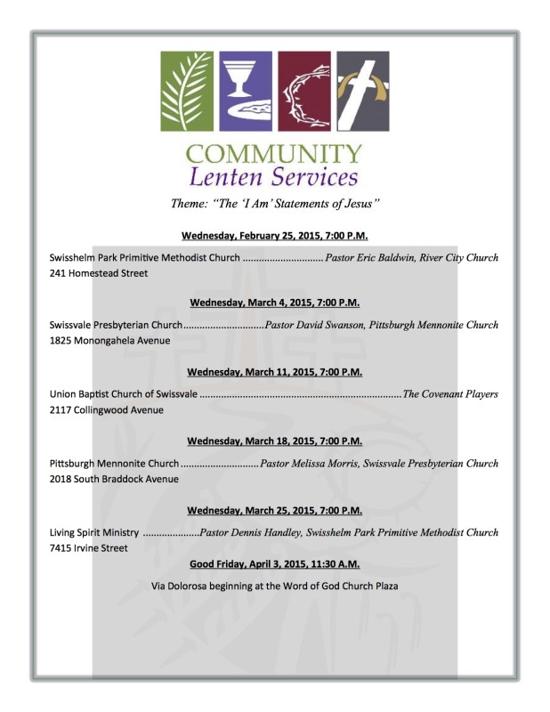 Community Lenten Service Schedule 2015 Flyer
